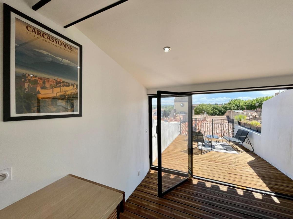 Rooftop N°38 - Rooms Et Studios - Vue Cite Medievale Carcassonne Exterior foto