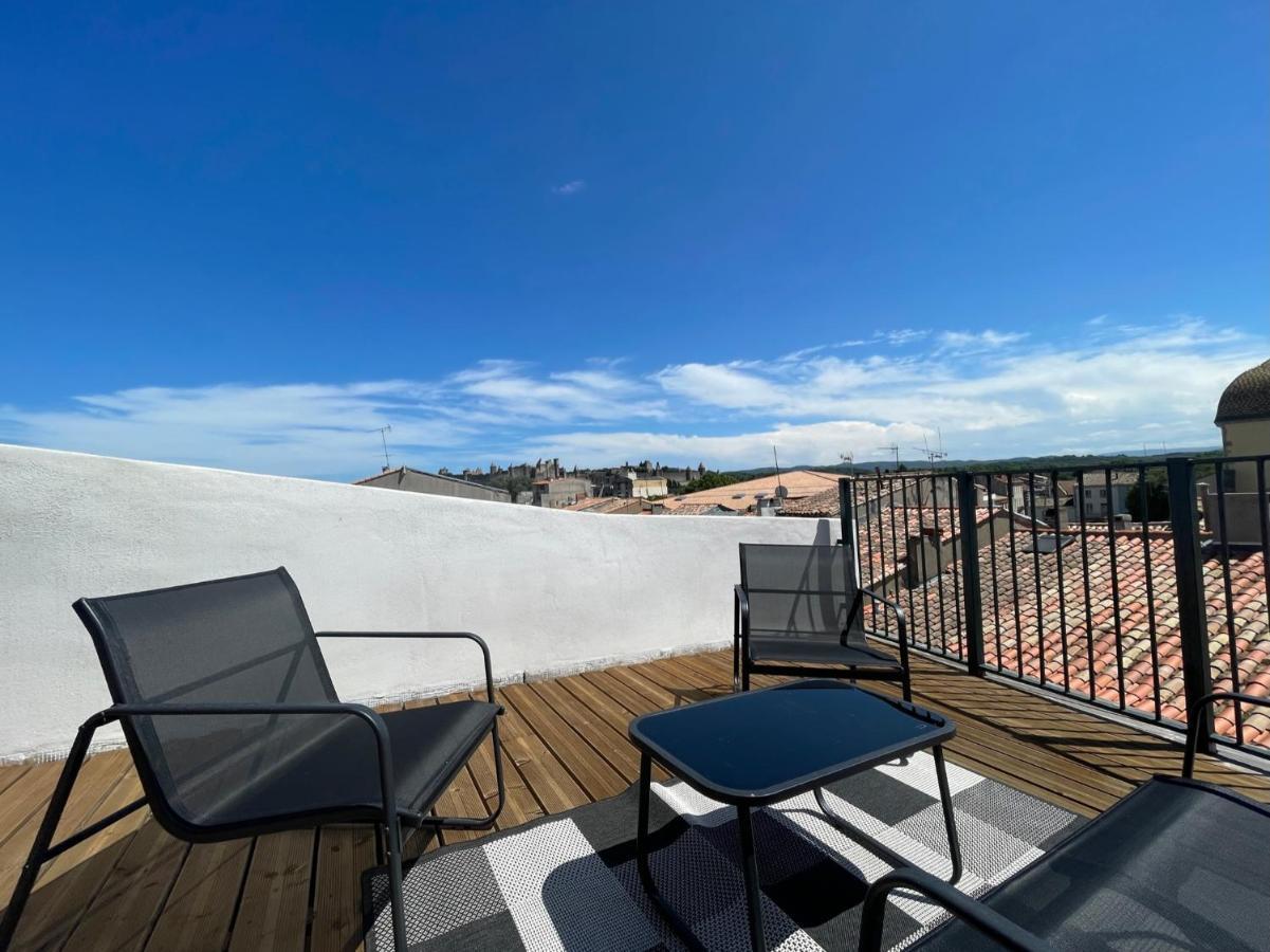 Rooftop N°38 - Rooms Et Studios - Vue Cite Medievale Carcassonne Exterior foto